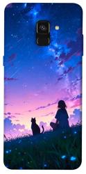 Чохол itsPrint Space girl and cat для Samsung A530 Galaxy A8 (2018)