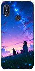 Чохол itsPrint Space girl and cat для Xiaomi Redmi Note 5 Pro / Note 5 (AI Dual Camera)
