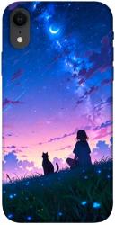 Чехол itsPrint Space girl and cat для Apple iPhone XR (6.1")