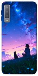 Чехол itsPrint Space girl and cat для Samsung A750 Galaxy A7 (2018)