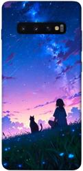 Чехол itsPrint Space girl and cat для Samsung Galaxy S10+