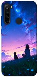Чехол itsPrint Space girl and cat для Xiaomi Redmi Note 8