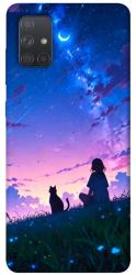 Чехол itsPrint Space girl and cat для Samsung Galaxy A71