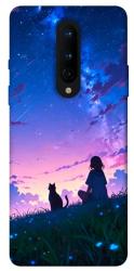 Чехол itsPrint Space girl and cat для OnePlus 8