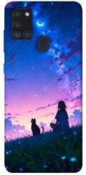 Чехол itsPrint Space girl and cat для Samsung Galaxy A21s