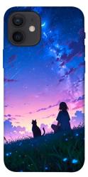 Чохол itsPrint Space girl and cat для Apple iPhone 12 Pro (6.1")