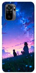 Чехол itsPrint Space girl and cat для Xiaomi Redmi Note 10 / Note 10s