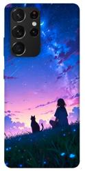 Чехол itsPrint Space girl and cat для Samsung Galaxy S21 Ultra