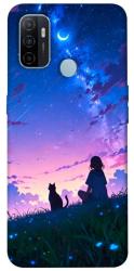 Чехол itsPrint Space girl and cat для Oppo A53 / A32 / A33