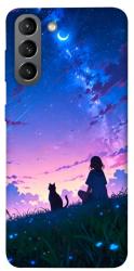 Чехол itsPrint Space girl and cat для Samsung Galaxy S21