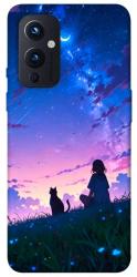 Чехол itsPrint Space girl and cat для OnePlus 9