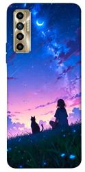 Чохол itsPrint Space girl and cat для TECNO Camon 17P