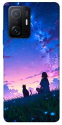 Чехол itsPrint Space girl and cat для Xiaomi 11T / 11T Pro