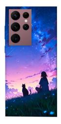 Чехол itsPrint Space girl and cat для Samsung Galaxy S22 Ultra