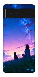 Чехол itsPrint Space girl and cat для Google Pixel 6