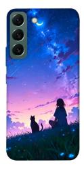Чохол itsPrint Space girl and cat для Samsung Galaxy S22