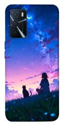 Чехол itsPrint Space girl and cat для Oppo A16s / A16