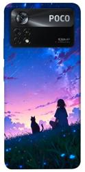 Чехол itsPrint Space girl and cat для Xiaomi Poco X4 Pro 5G
