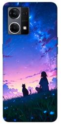 Чохол itsPrint Space girl and cat для Oppo Reno 7 4G