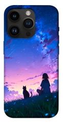 Чехол itsPrint Space girl and cat для Apple iPhone 14 Pro (6.1")
