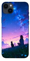 Чохол itsPrint Space girl and cat для Apple iPhone 14 Plus (6.7")