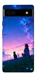 Чехол itsPrint Space girl and cat для Google Pixel 6a