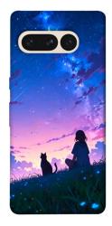 Чехол itsPrint Space girl and cat для Google Pixel 7 Pro