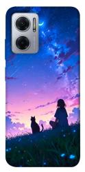 Чехол itsPrint Space girl and cat для Xiaomi Redmi Note 11E