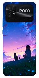 Чехол itsPrint Space girl and cat для Xiaomi Poco C40