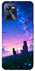 Чехол itsPrint Space girl and cat для Realme C35