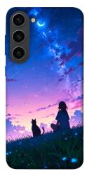 Чехол itsPrint Space girl and cat для Samsung Galaxy S23