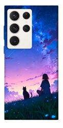 Чехол itsPrint Space girl and cat для Samsung Galaxy S23 Ultra