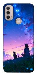 Чехол itsPrint Space girl and cat для Motorola Moto E40