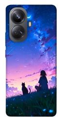 Чехол itsPrint Space girl and cat для Realme 10 Pro+