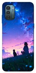 Чехол itsPrint Space girl and cat для Nokia G21