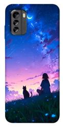 Чехол itsPrint Space girl and cat для Nokia G60