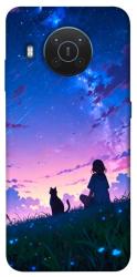 Чехол itsPrint Space girl and cat для Nokia X10 / X20