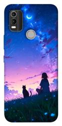 Чехол itsPrint Space girl and cat для Nokia C21 Plus