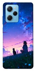 Чехол itsPrint Space girl and cat для Xiaomi Poco X5 Pro 5G