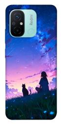 Чехол itsPrint Space girl and cat для Xiaomi Redmi 12C
