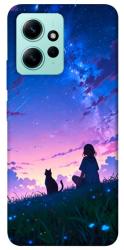 Чехол itsPrint Space girl and cat для Xiaomi Redmi Note 12 4G