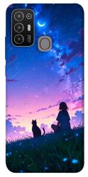 Чехол itsPrint Space girl and cat для ZTE Blade A52