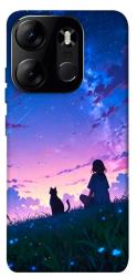 Чехол itsPrint Space girl and cat для Tecno Spark Go 2023