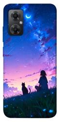 Чехол itsPrint Space girl and cat для Xiaomi Redmi Note 11R