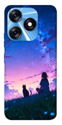 Чохол itsPrint Space girl and cat для TECNO Spark 10 Pro