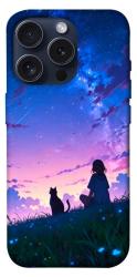 Чехол itsPrint Space girl and cat для Apple iPhone 15 Pro (6.1")