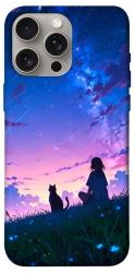 Чехол itsPrint Space girl and cat для Apple iPhone 15 Pro Max (6.7")