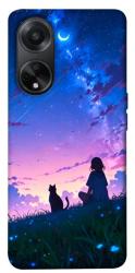 Чехол itsPrint Space girl and cat для Oppo A98