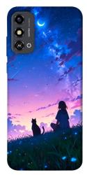 Чехол itsPrint Space girl and cat для ZTE Blade A53