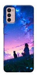 Чехол itsPrint Space girl and cat для Motorola Moto G42